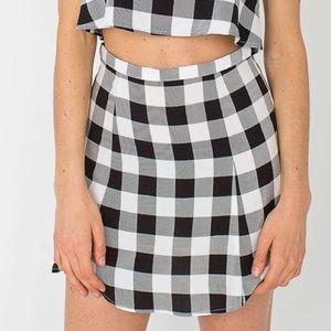 American Apparel Lulu black and white plaid skirt